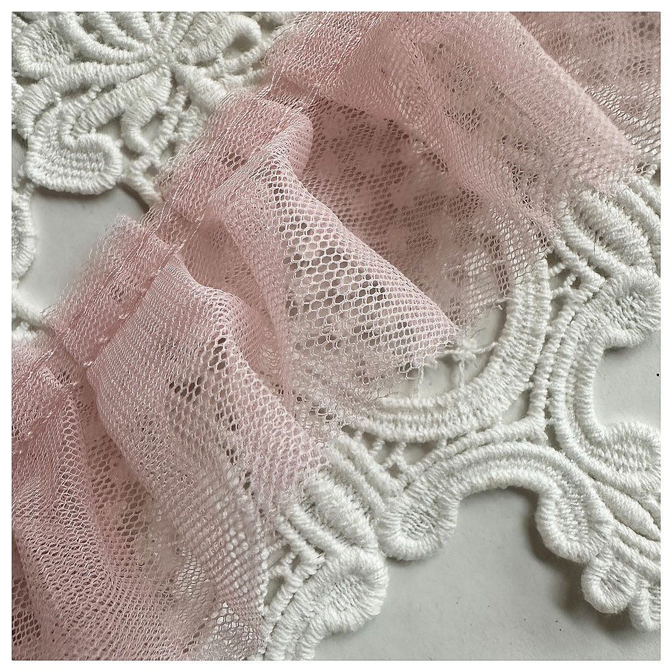 Thumbnail: Reneabouquets Trim-Tattered Pink Pleated Tulle