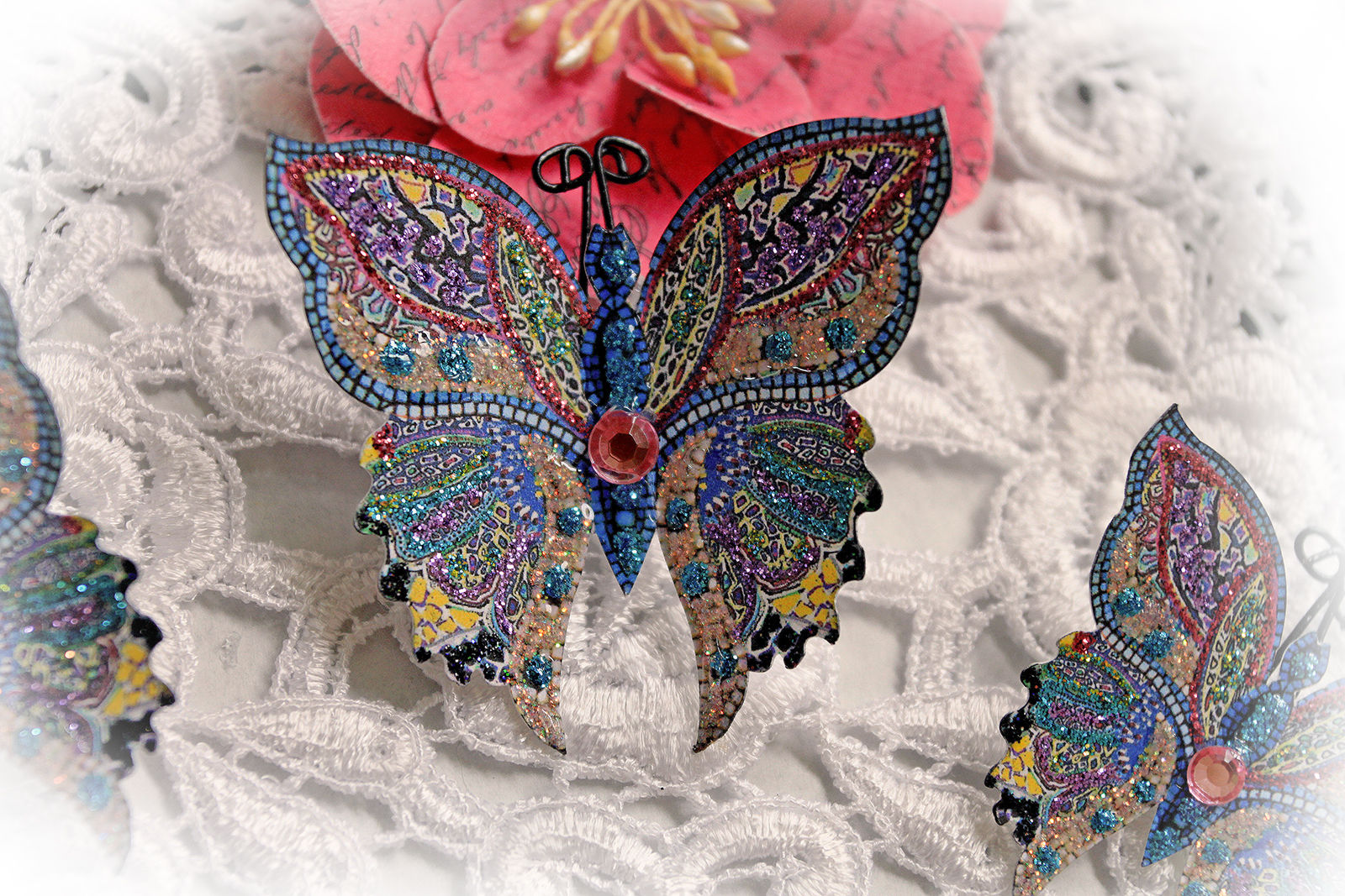 Mosaic Tile Premium Paper Butterfly Set