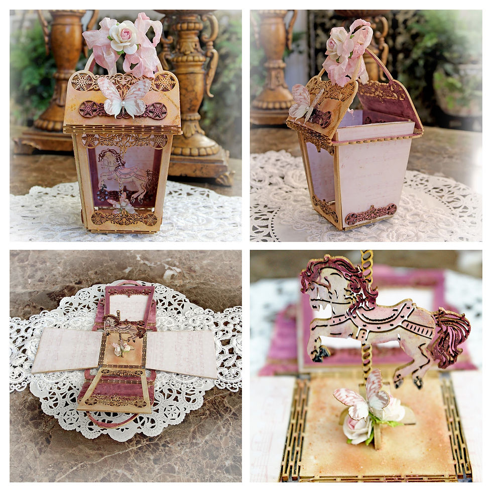Thumbnail: Beautiful Board Carousel Horse Explosion Ornament, Box, Gift Holder