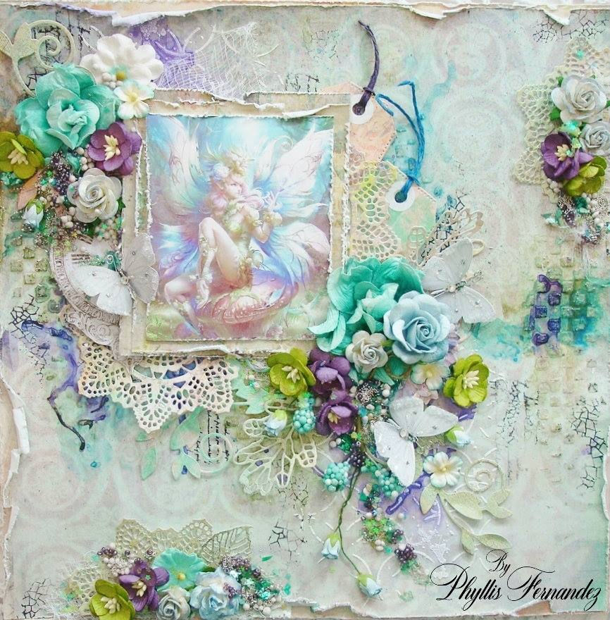 Thumbnail: Mini Dusty Blue & Ivory Mulberry Paper Roses Set