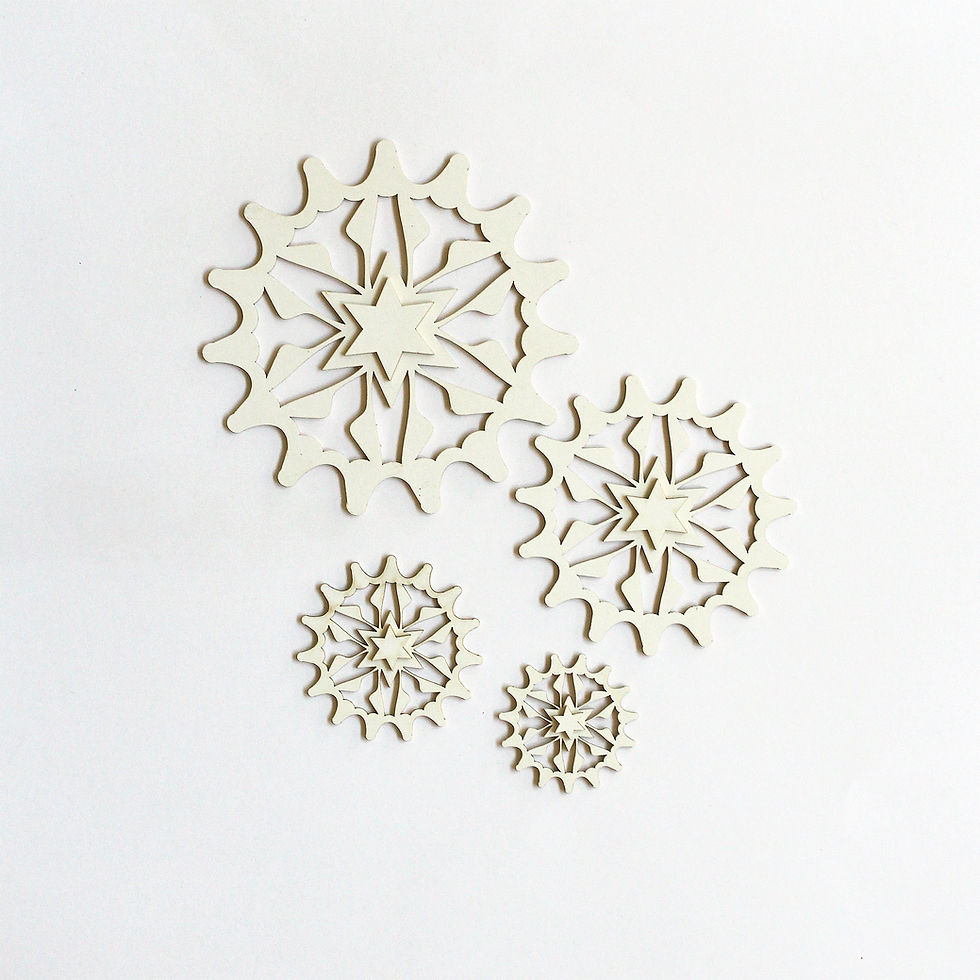 Thumbnail: Beautiful Board Shooting Star Gears With Bead Holes Chipboard