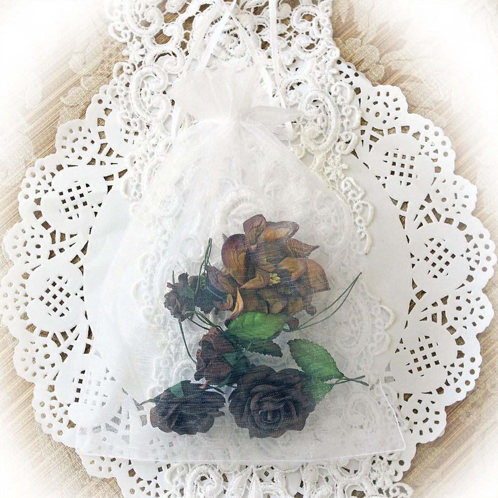 Thumbnail: Dark Brown Roses Gardenias Mulberry Paper Flower Set