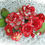 Thumbnail: Red & White Roses & Leaves Mulberry Paper Flower Set