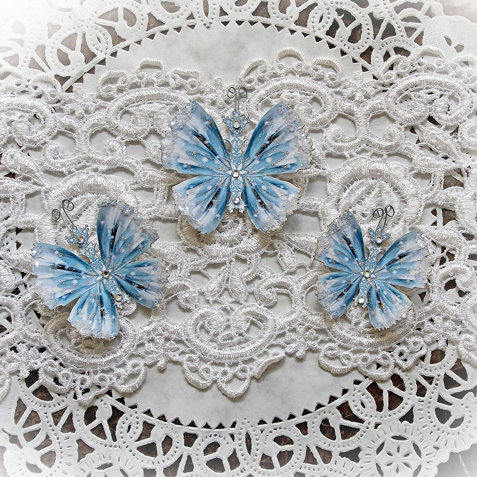 Frozen Premium Paper Glitter Glass Butterflies
