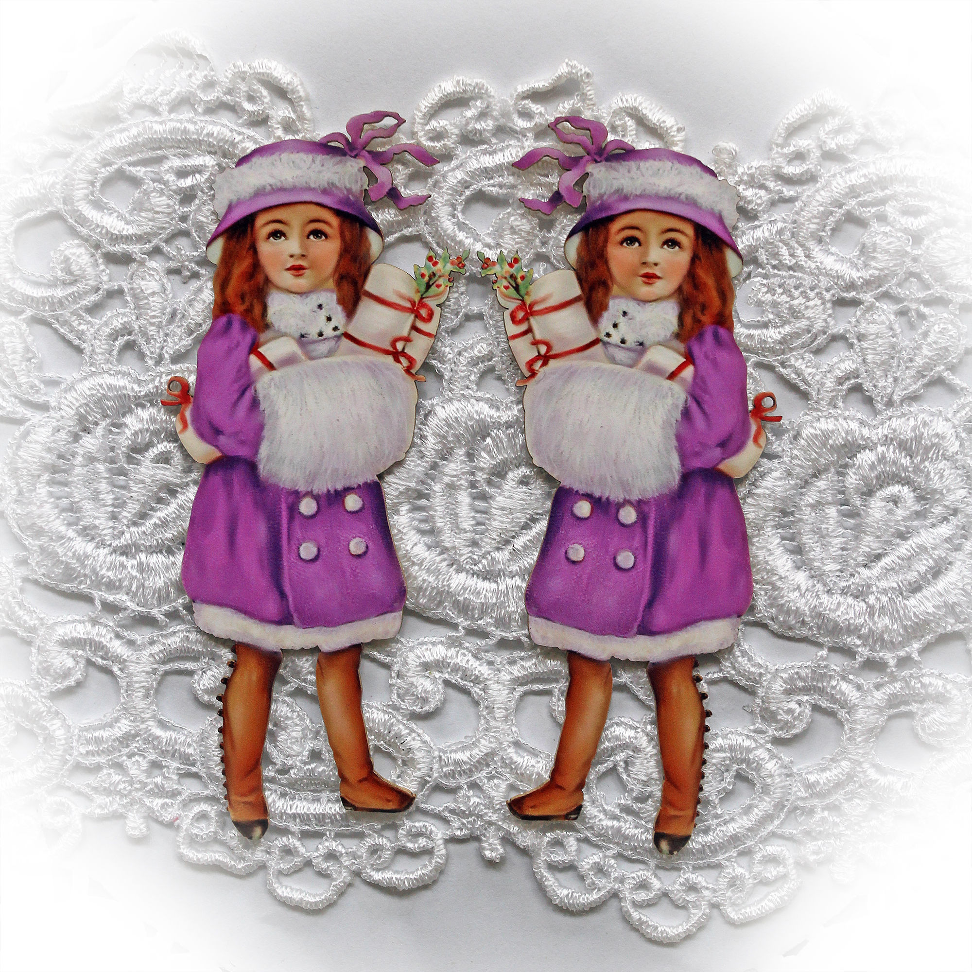 Printed Beautiful Board Tiny Christmas Noel Laser Cut Chipboard Die Cu