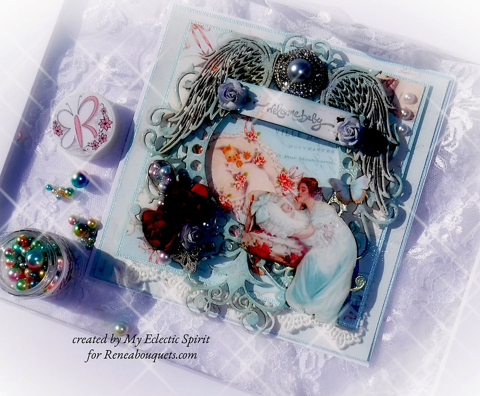 Thumbnail: Printed Beautiful Board Large Mother & Child Laser Cut Chipboard Die C