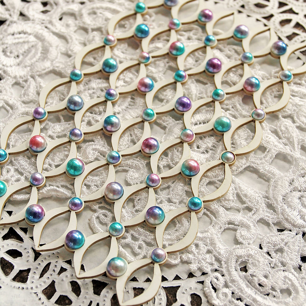 Thumbnail: Beautiful Board Bubbles Texture Panel Set Laser Cut Chipboard