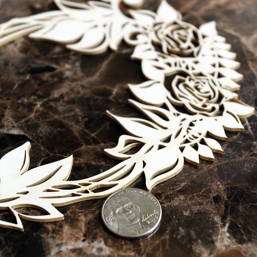 Thumbnail: Beautiful Board Large Tea Rose Frame Laser Cut Chipboard