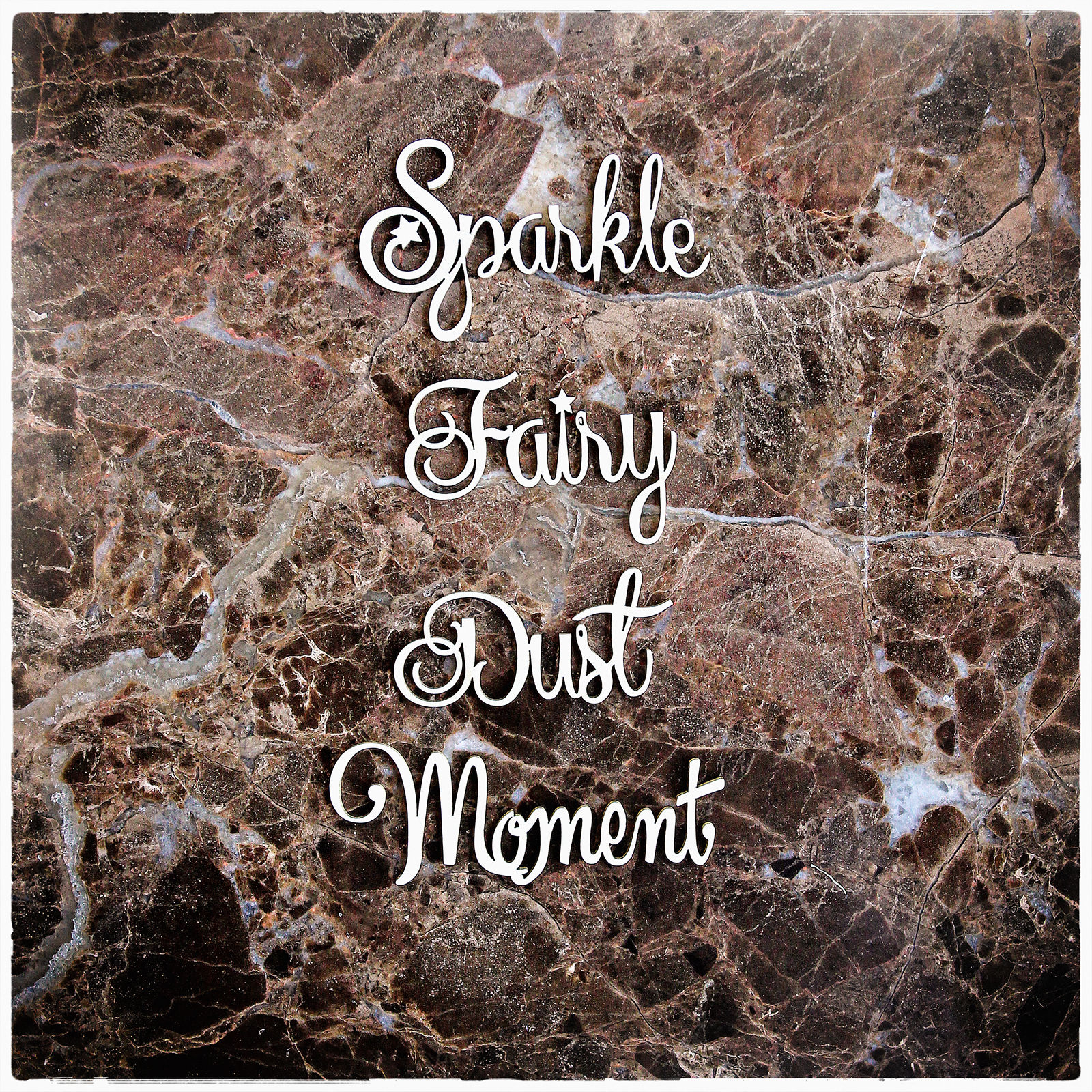Beautiful Words Large Sparkle, Fairy, Dust, Moment Chipboard