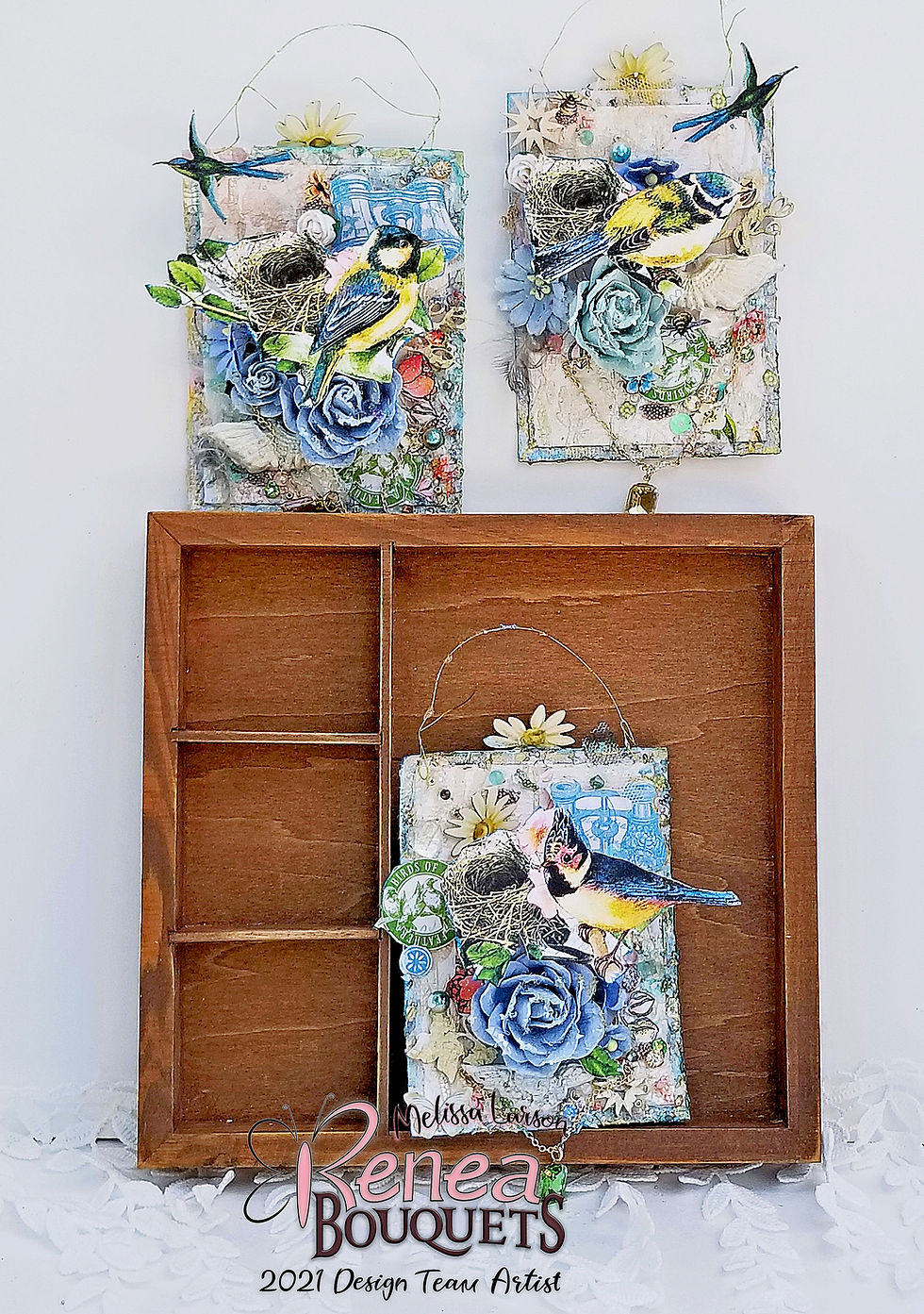 Thumbnail: Dusty Blue Spring Mix Mulberry Paper Flower Set