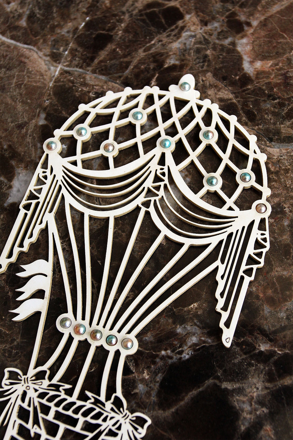 Thumbnail: Beautiful Board Hot Air Balloon With Bead Holes Laser Cut Chipboard