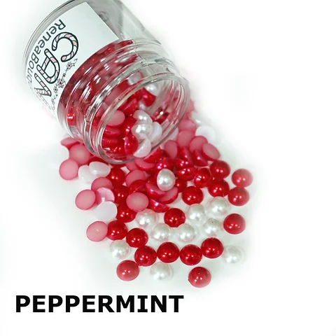 1 8 Ounce Beautiful Beads Peppermint Candy Flatback Pearls Reneabouquets