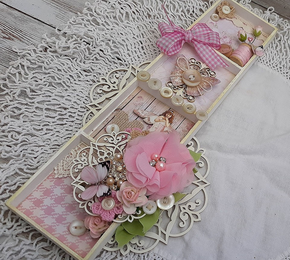 Thumbnail: TuTu Pink Chiffon Pearl & Rhinestone Flowers