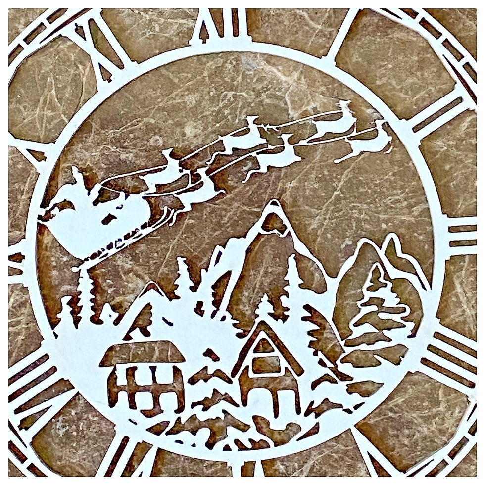 Thumbnail: Beautiful Board Small Christmas Time Clock Laser Cut Chipboard