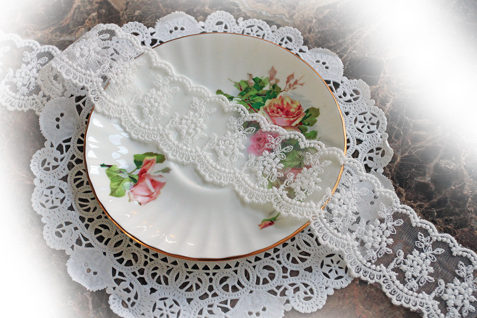 Reneabouquets Trim-Sheer Romance Lace White