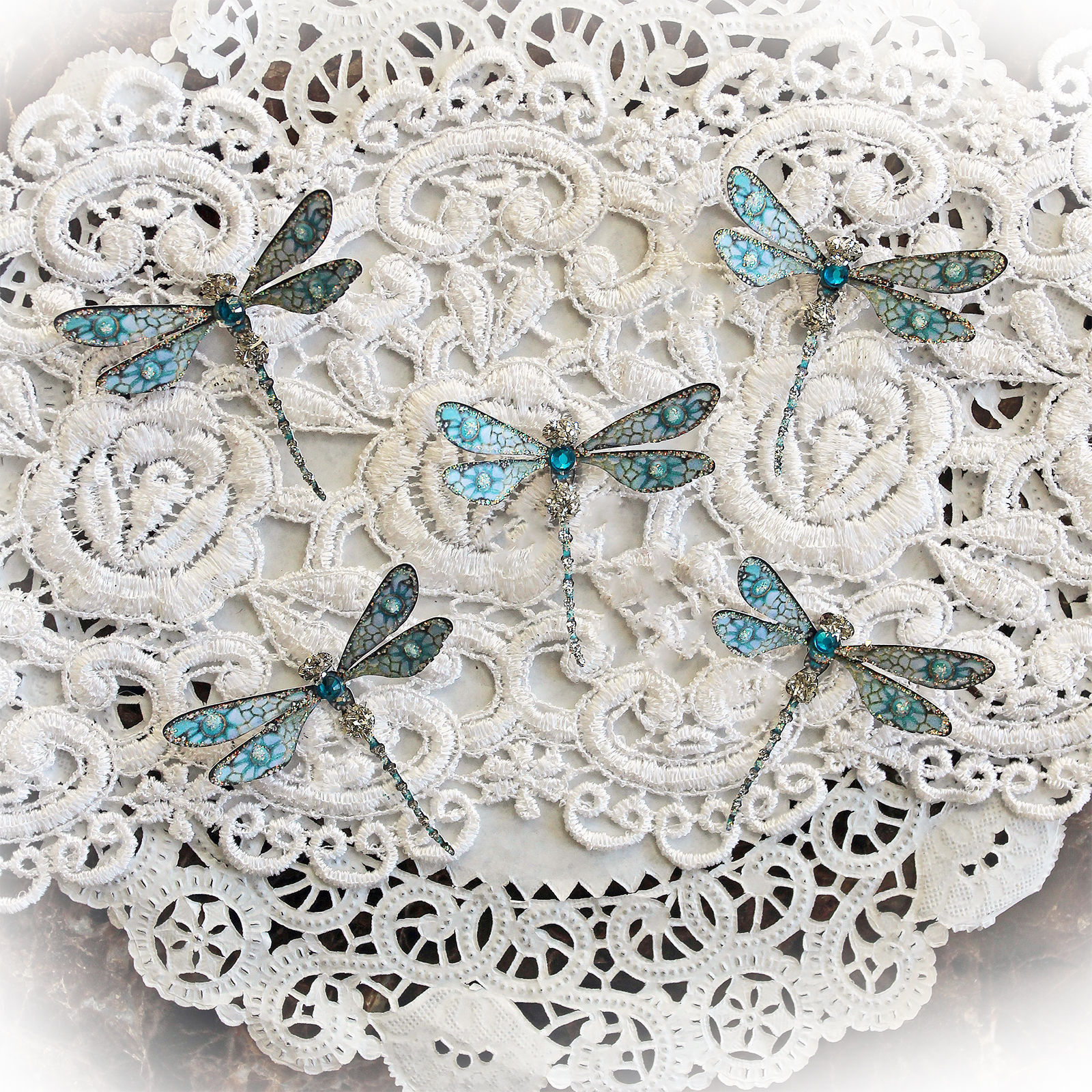 Tiny Treasures Premium Paper To Uranus And Back Glitter Glass Dragonflies