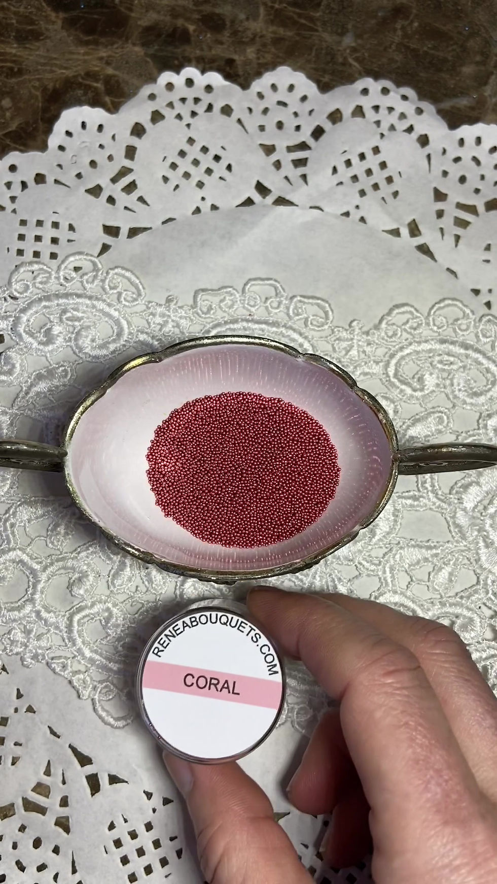 Thumbnail: 1 Ounce No Hole Coral Glass Microbeads