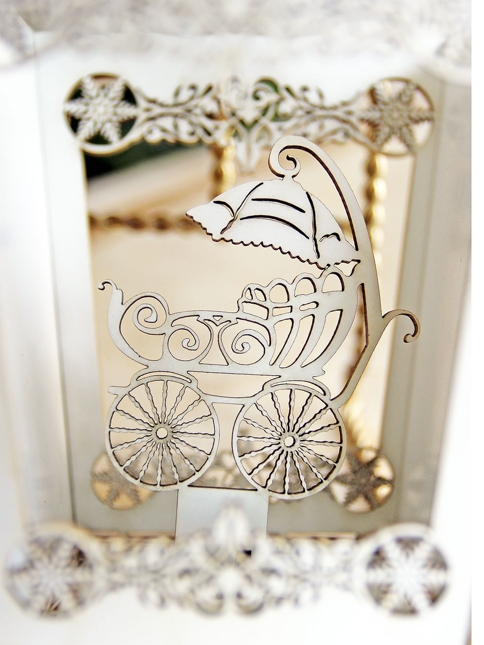 Thumbnail: Beautiful Board Baby Carriage Explosion Ornament, Box, Gift Holder