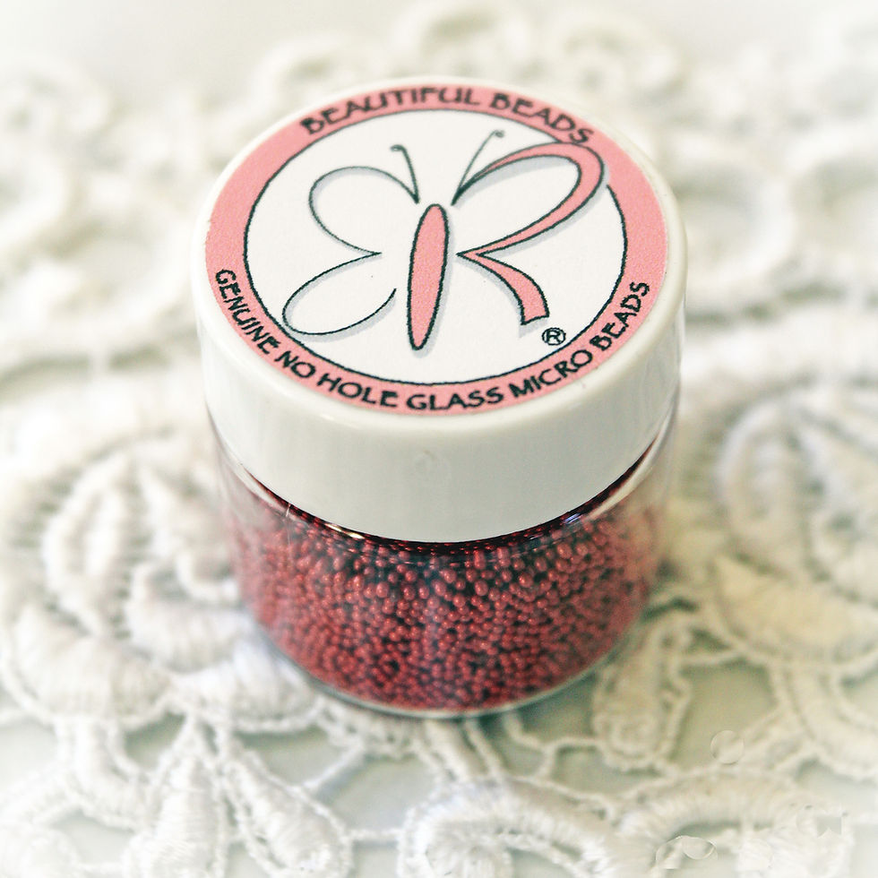 Thumbnail: 1 Ounce No Hole Coral Glass Microbeads