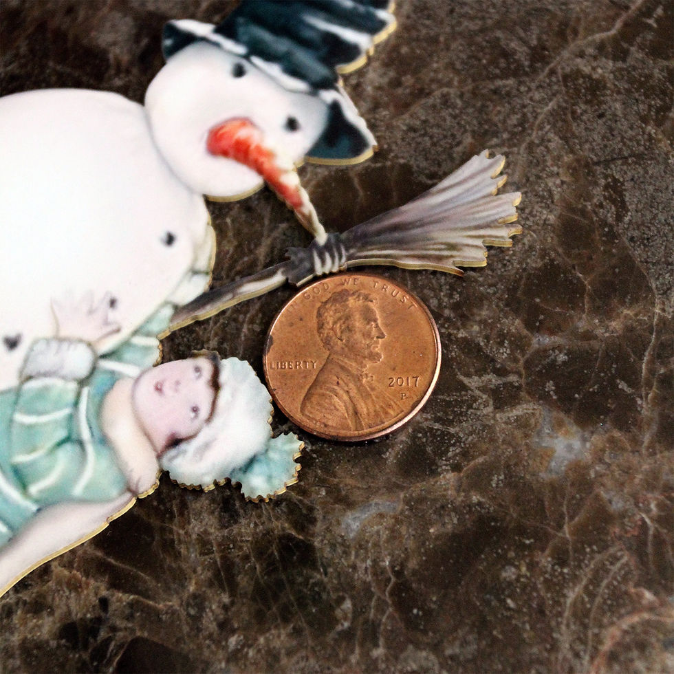 Thumbnail: Printed Beautiful Board Tiny Jack's Snowman Laser Cut Chipboard