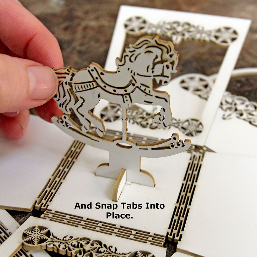 Thumbnail: Beautiful Board Rocking Horse Explosion Ornament, Box, Gift Hol
