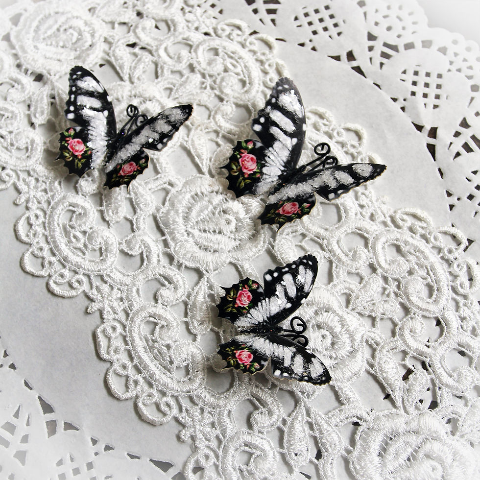 Thumbnail: Rosabel Premium Paper Glitter Glass Butterflies
