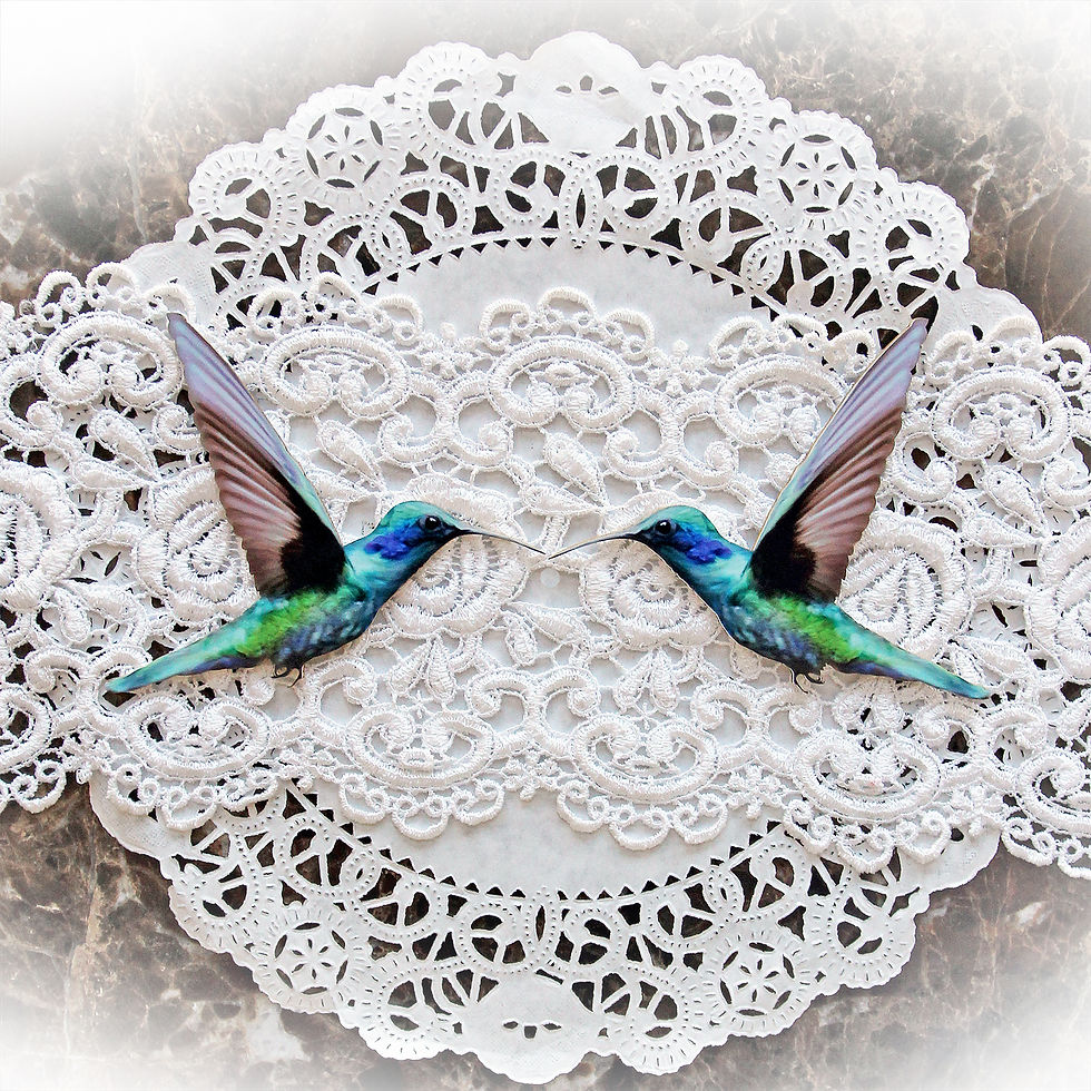 Printed Beautiful Board Small Magical Hummingbirds Chipboard