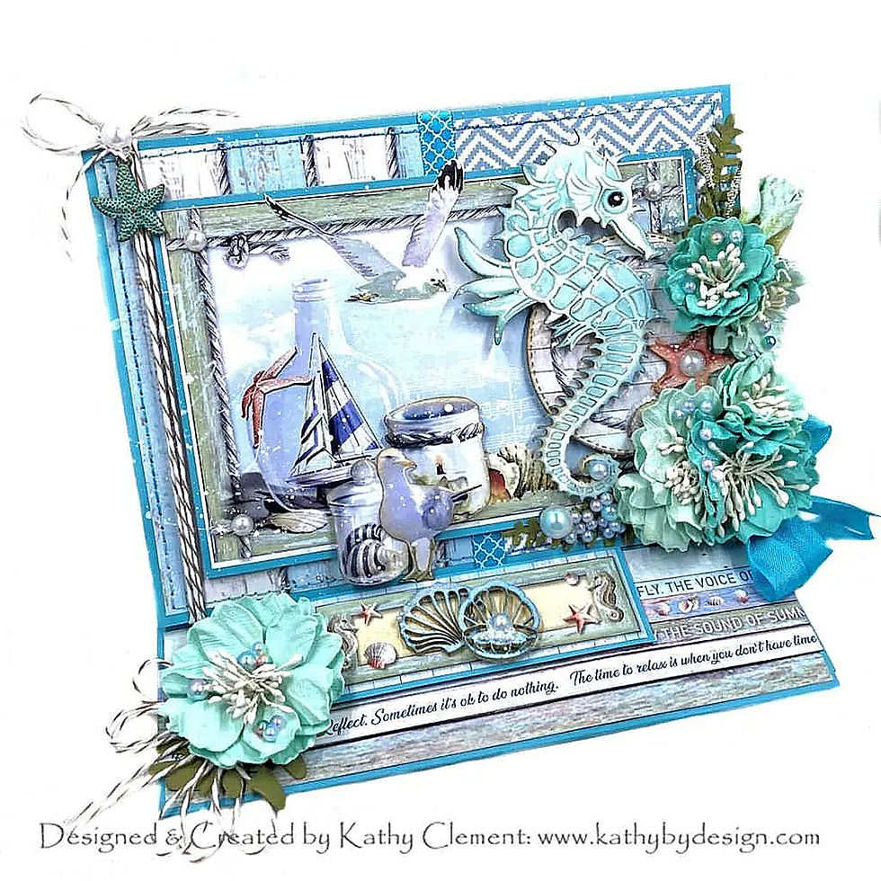 Thumbnail: Printed Beautiful Board By The Sea Small Seahorse Chipboard