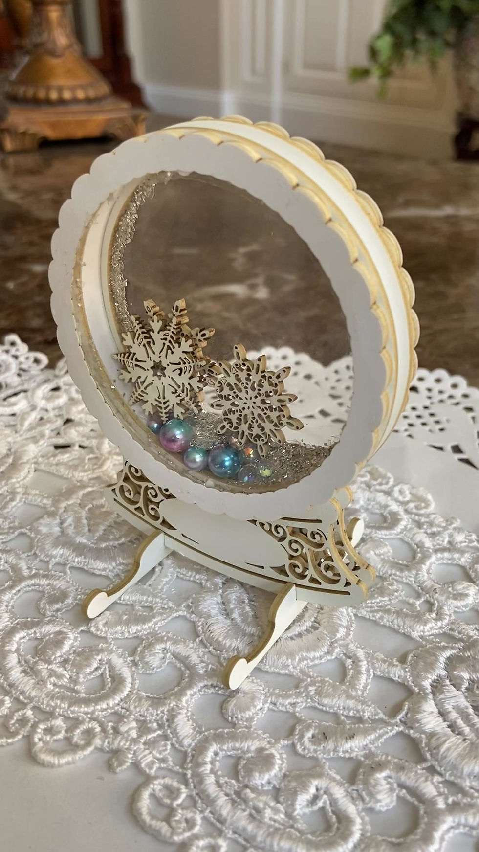 Thumbnail: Beautiful Box Snow Globe Shaker Box With Stand DIY Kit