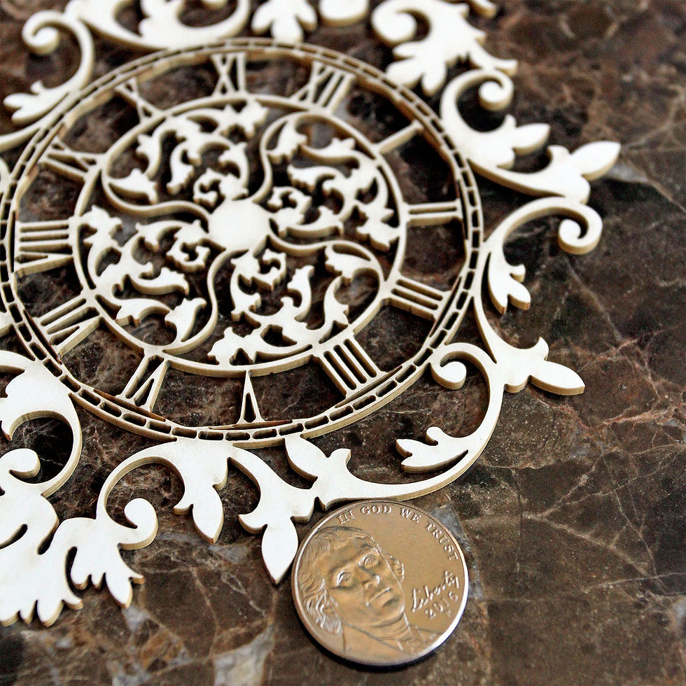 Thumbnail: Beautiful Board Large Ornate Flourish Clock Laser Cut Chipboard