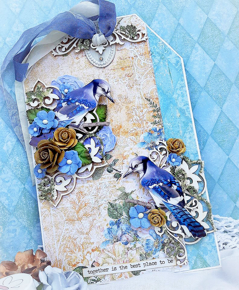 Thumbnail: Printed Beautiful Board Tiny Blue Jay Chipboard