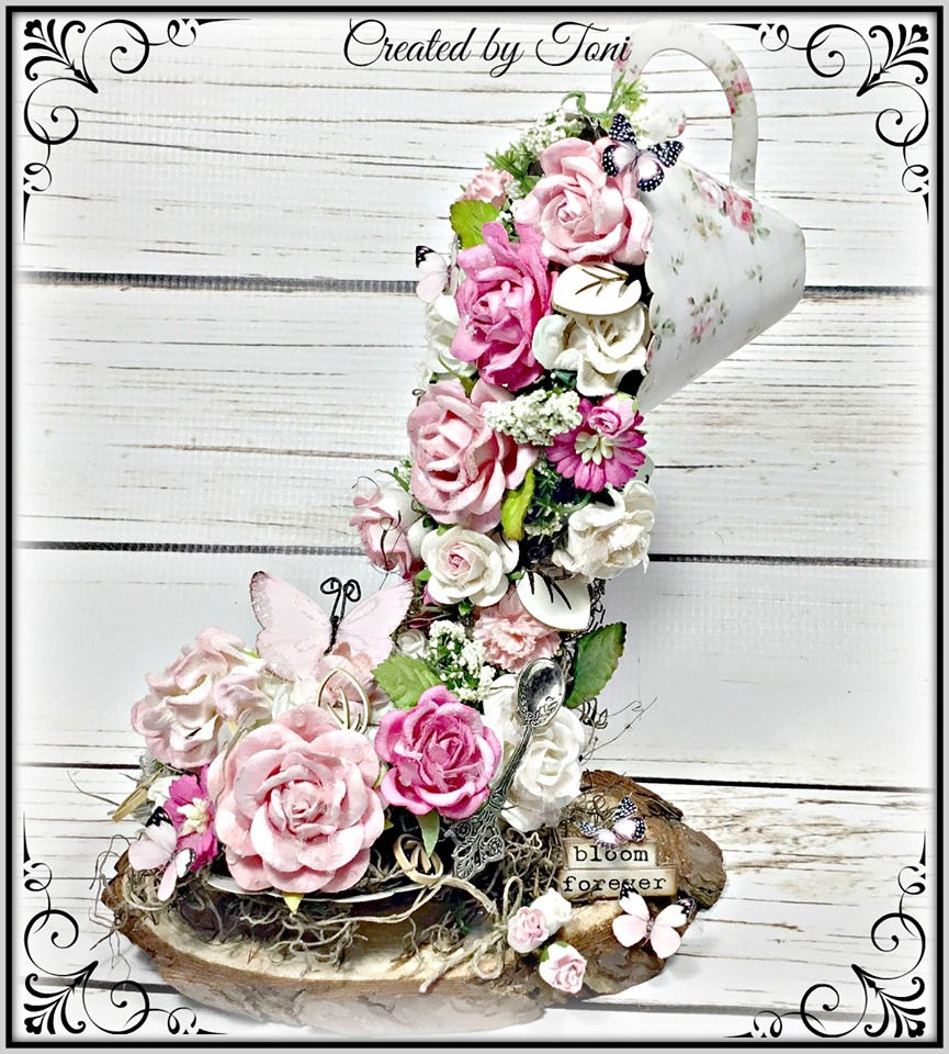 Thumbnail: Reneabouquets English Tea Rose 3D Preimium Paper Tea Cup DIY  Die Cut Set