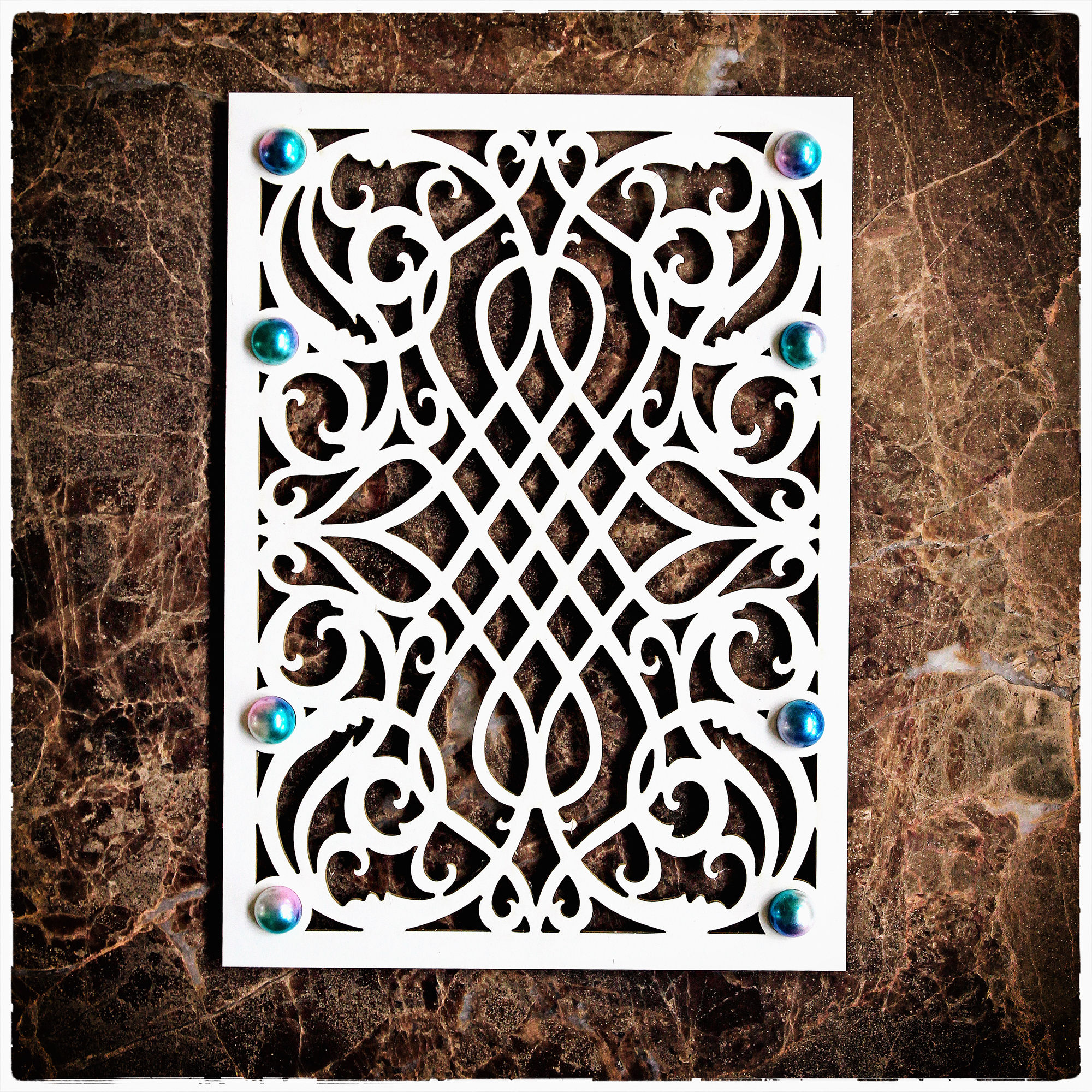 Beautiful Board Wrought Iron Panel 5 x 7 Laser Cut Chipboard