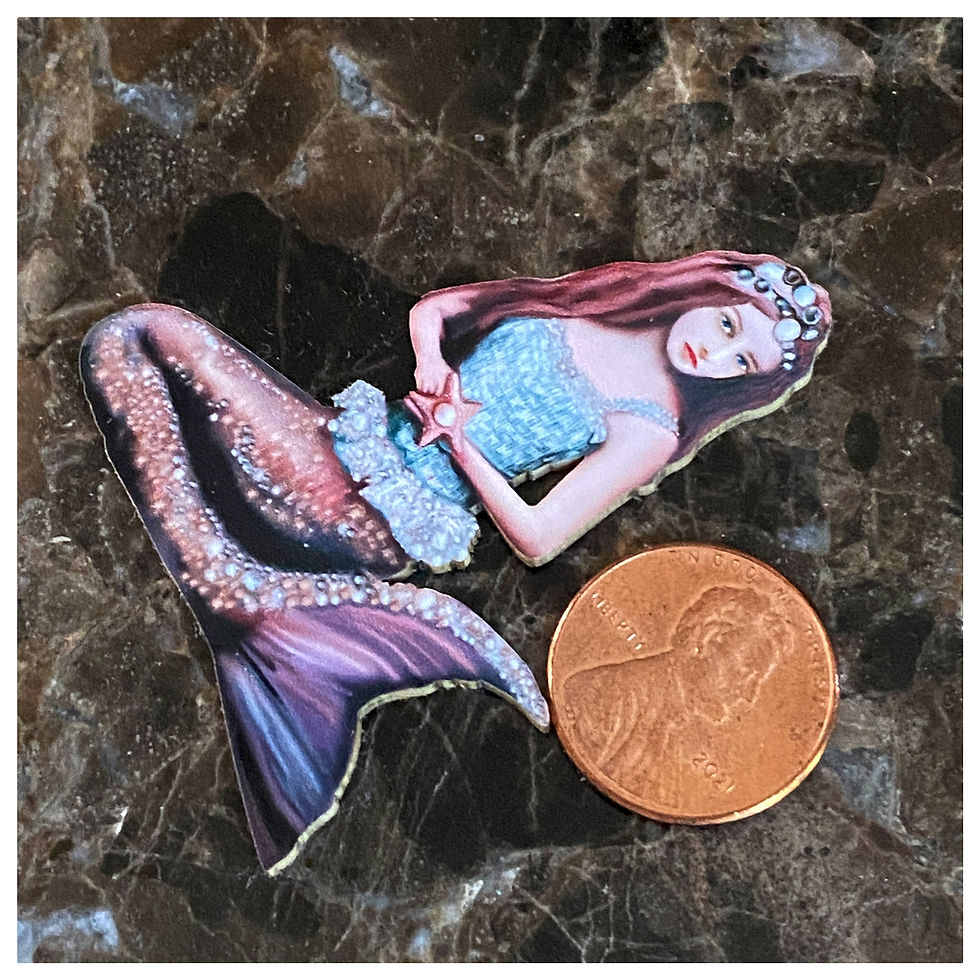 Thumbnail: Printed Beautiful Board Itty Bitty By The Sea Mermaid Chipboard