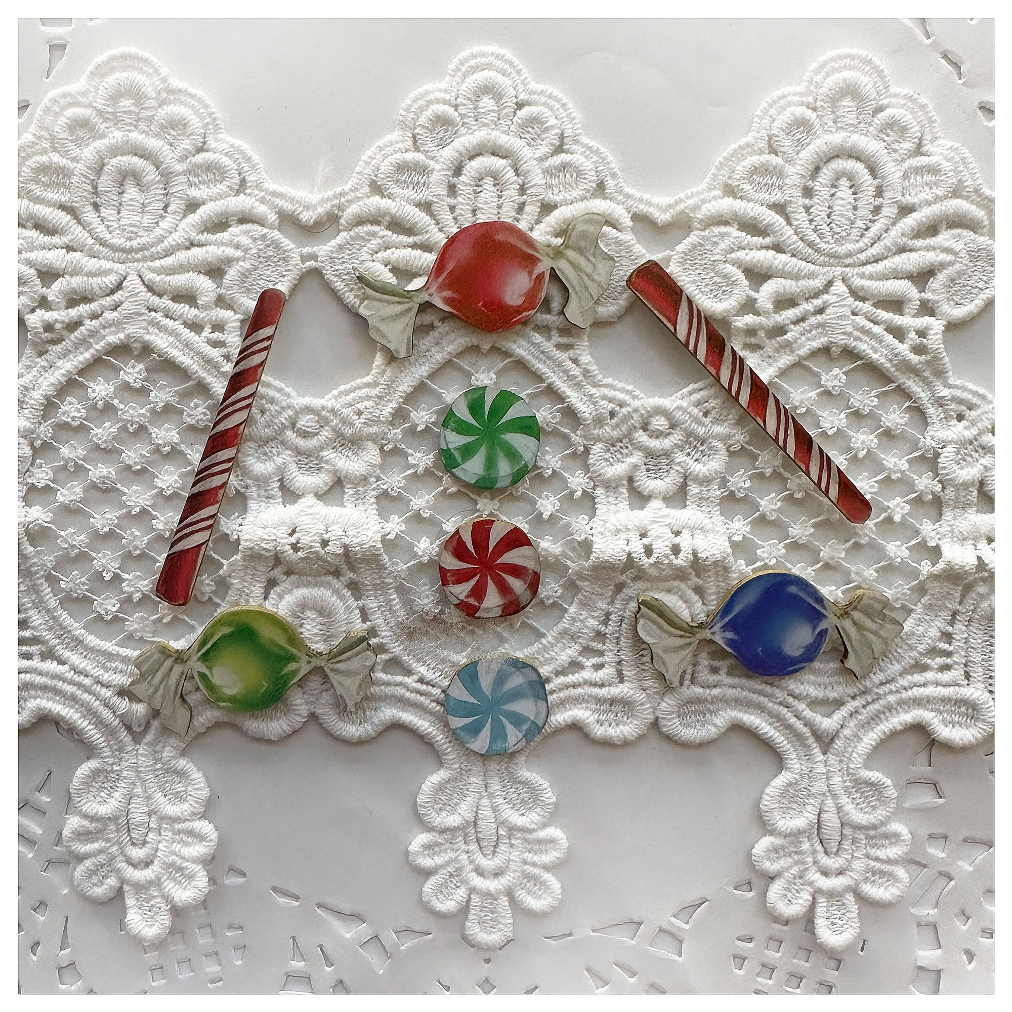 Printed Beautiful Board Tiny Sweet Shop Candy Chipboard Set