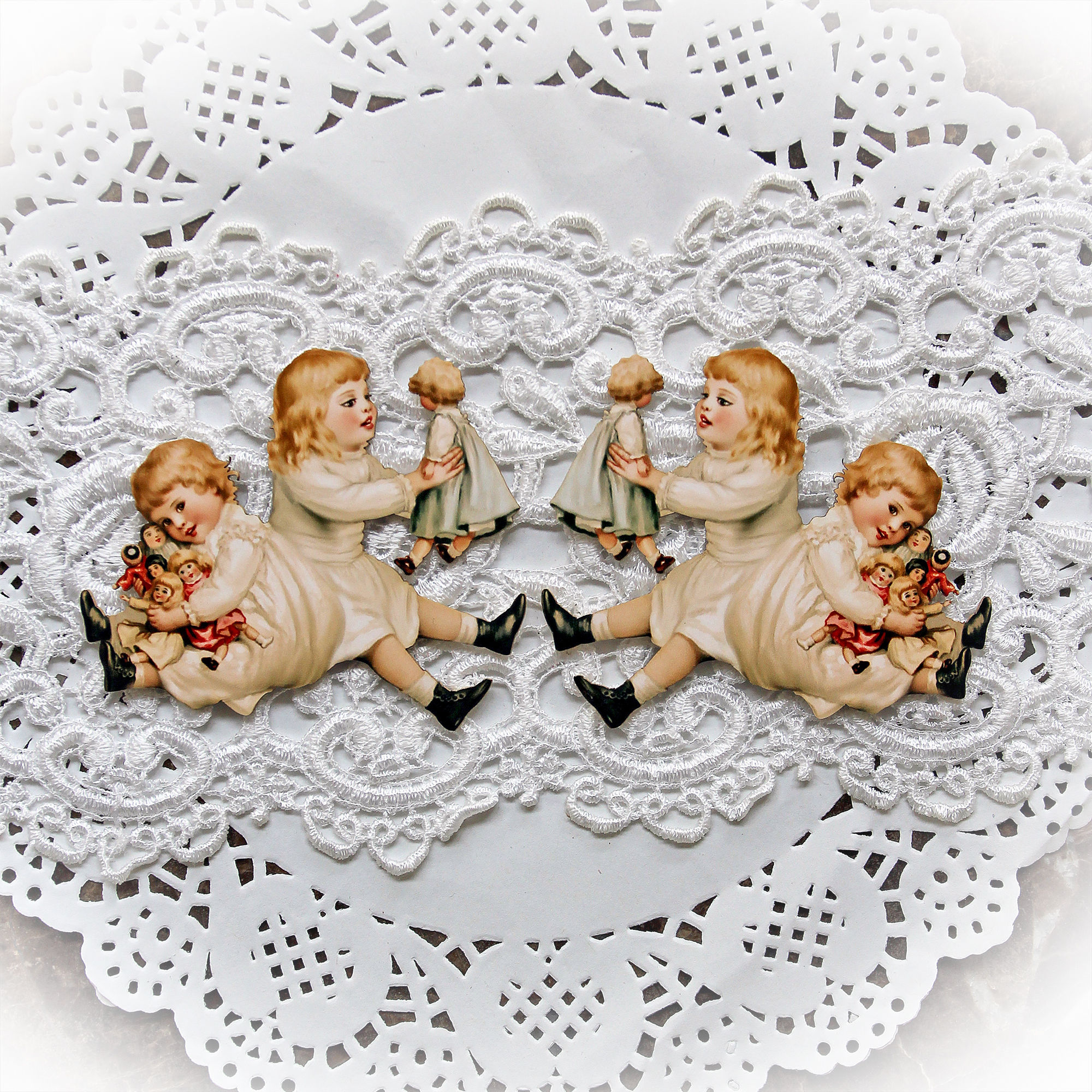 Printed Beautiful Board Tiny Sisters Laser Cut Chipboard