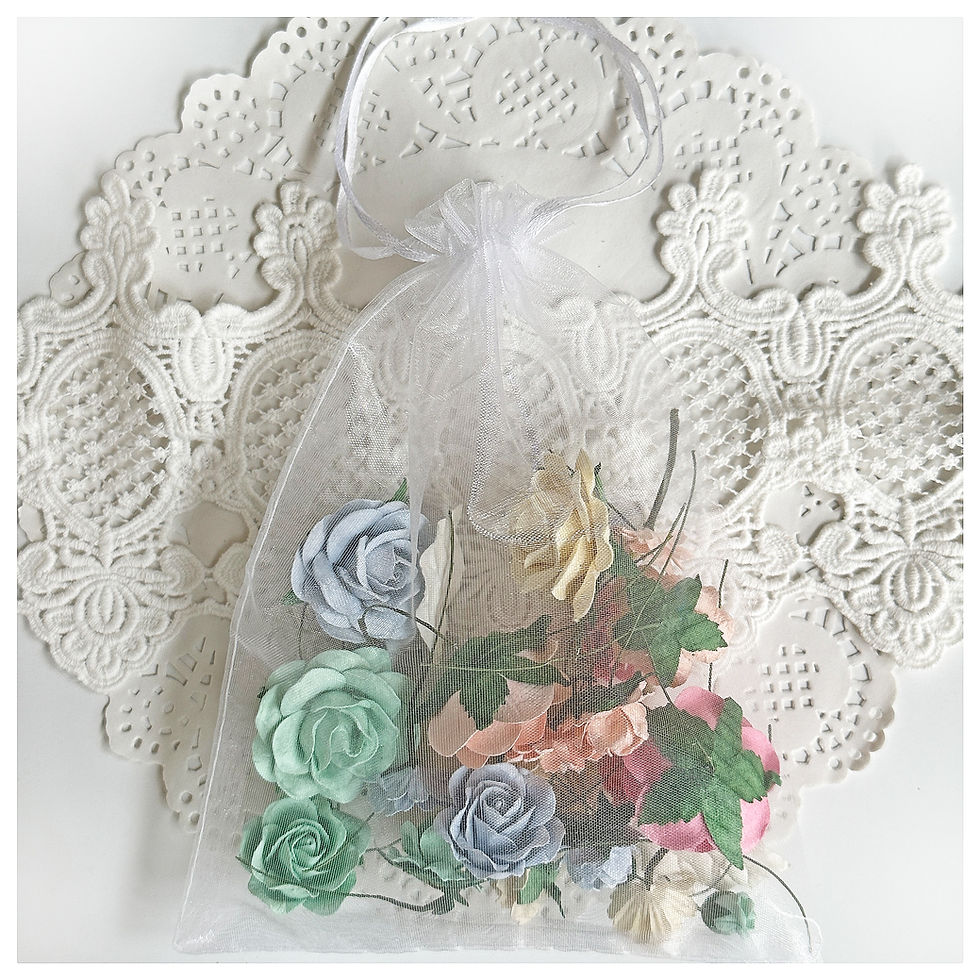 Thumbnail: Sweet Shop Roses And Leaves Mulberry Paper Flowers 29 Pieces