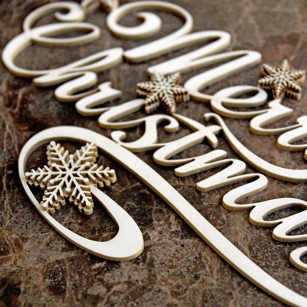 Thumbnail: Beautiful Words Stackable Merry Christmas Laser Cut Chipboard