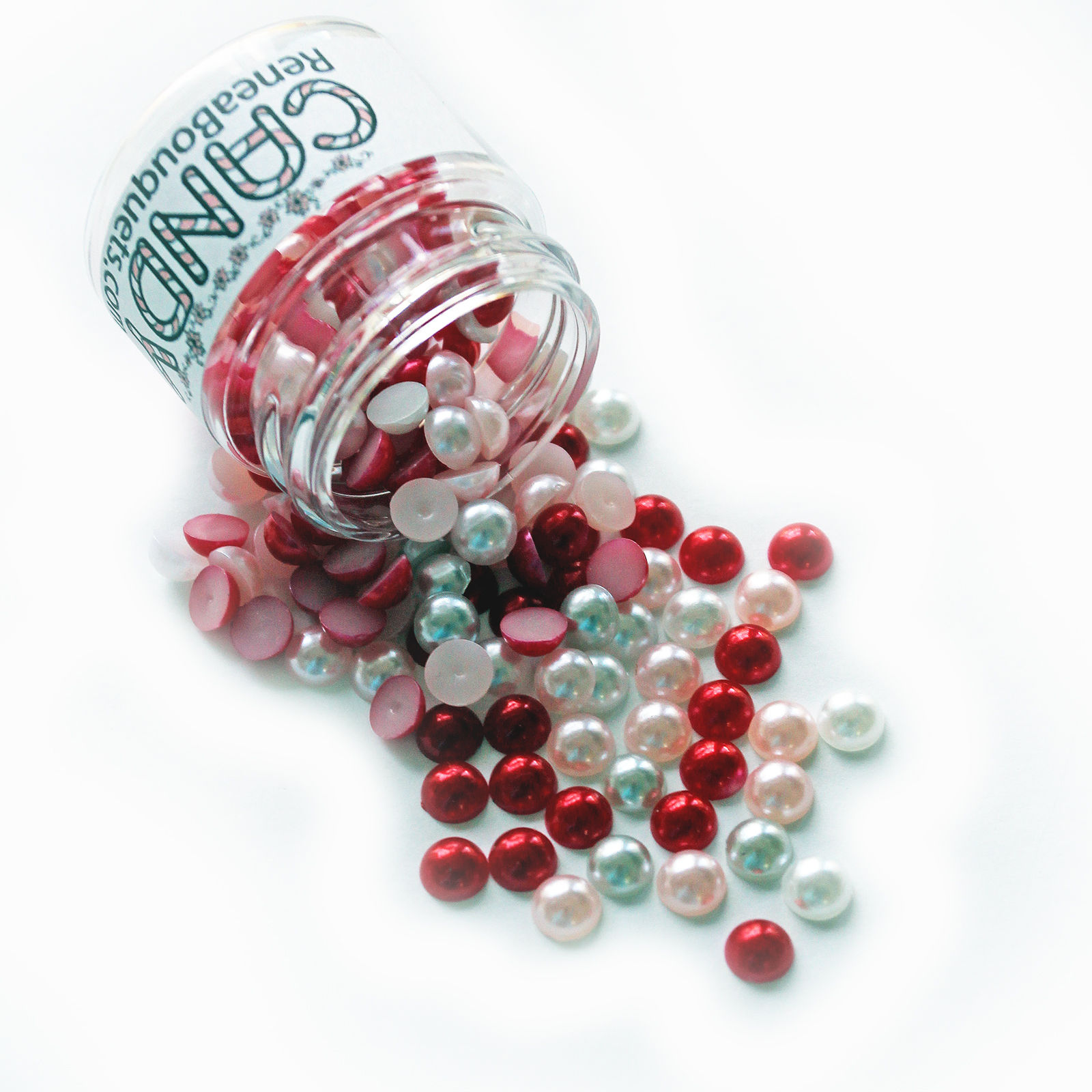 1.8 Ounce Beautiful Beads Sweetheart Candy Flatback Pearls