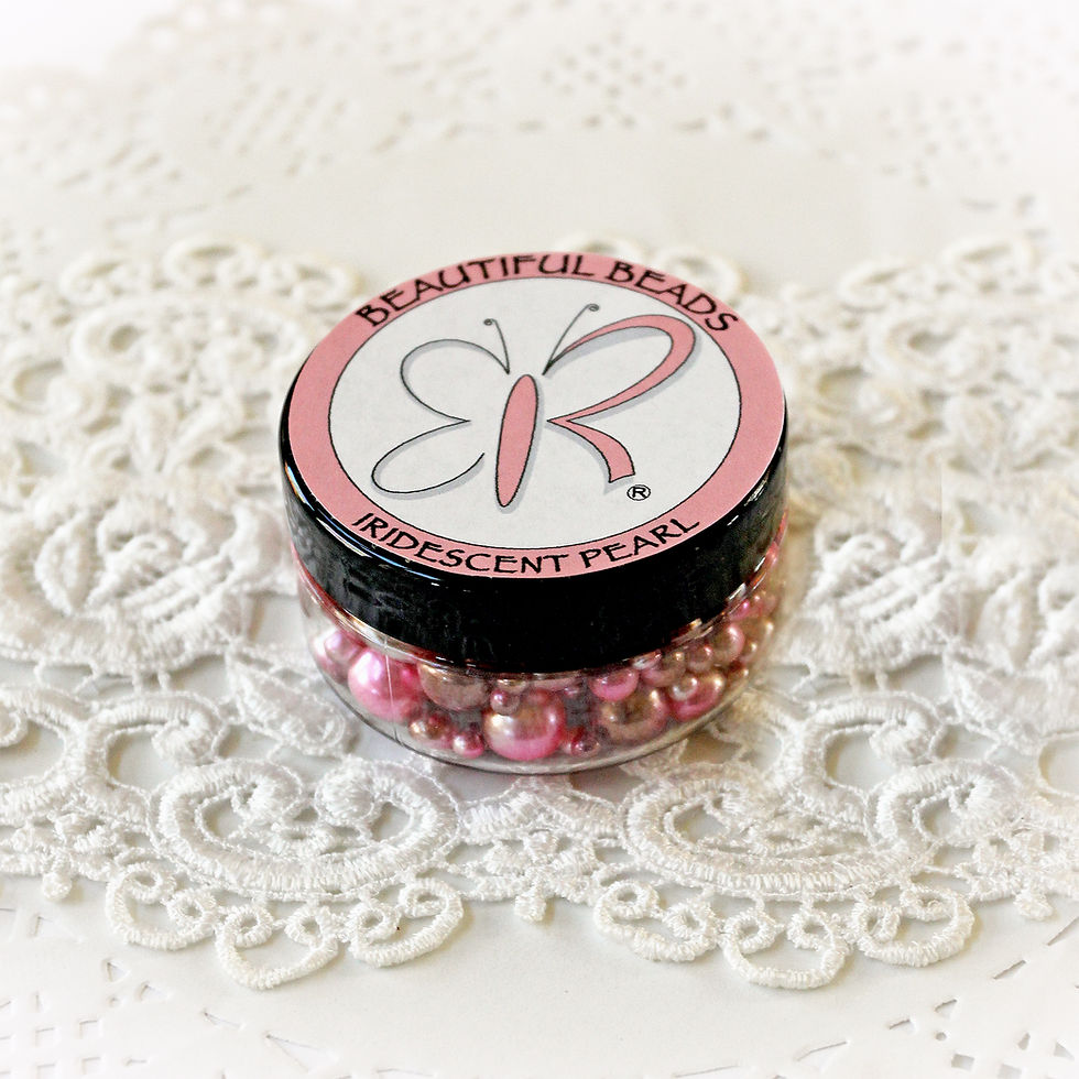 Thumbnail: 1 .8 Ounce Beautiful Beads Rose Gold Iridescent Pearls
