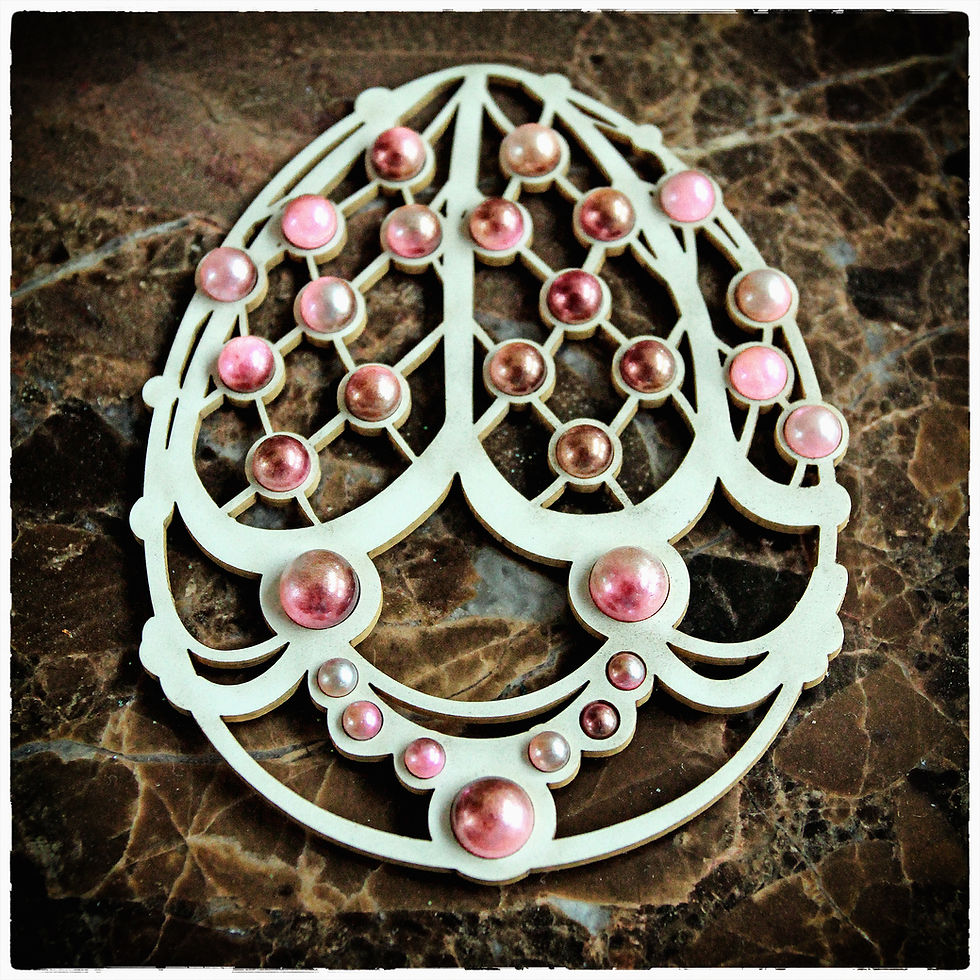 Thumbnail: Beautiful Board Faberge Eggs With Bead Holes Laser Cut Chipboard