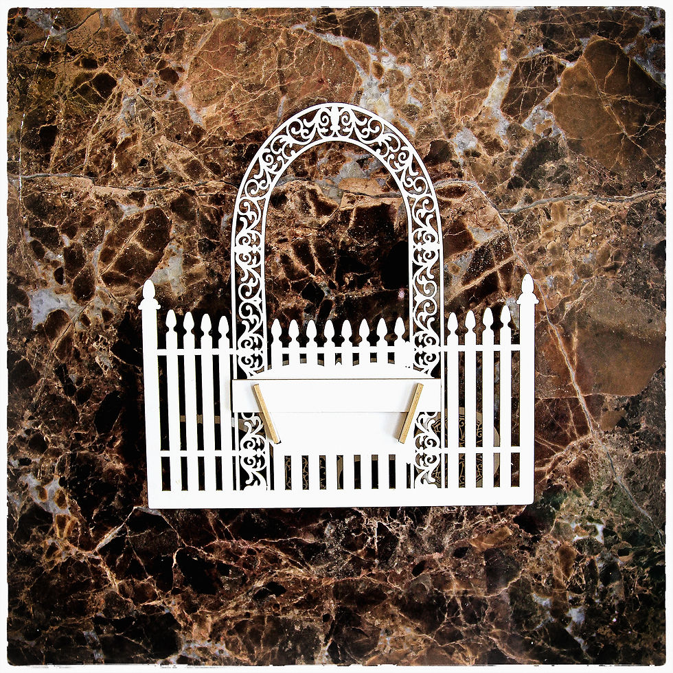 Thumbnail: Beautiful Board 3D Garden Party Wheelbarrow & Gate Do It Yourself Chipboard Kit