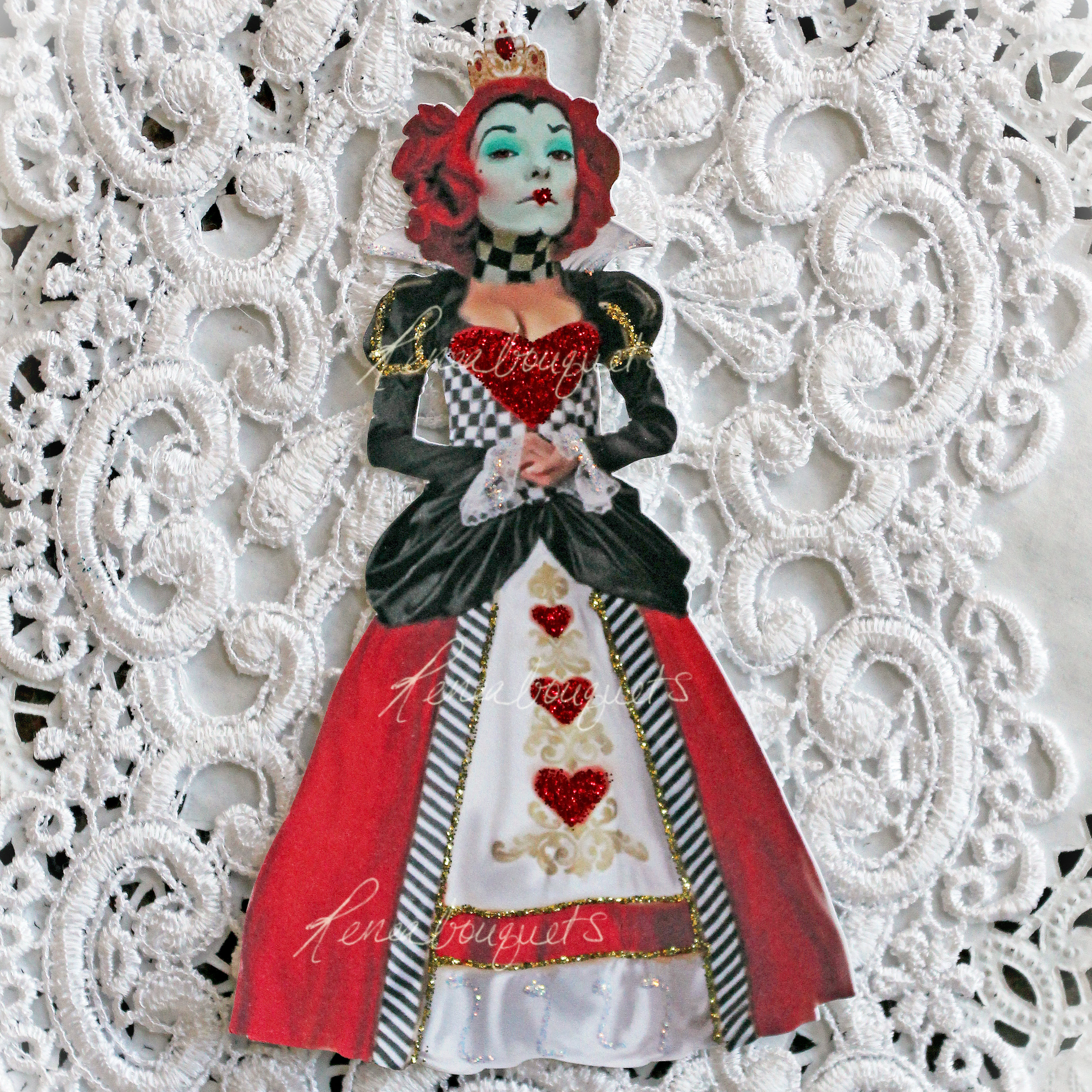 Small Red Queen Premium Paper Die Cuts Alice In Wonderland Reneabouquets