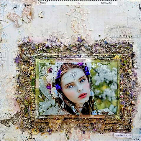 Thumbnail: Beautiful Board Medium Rose Heart Locket Frame Laser Cut Chipboard