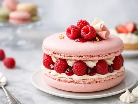 Nagy méretű macaron különleges desszertként