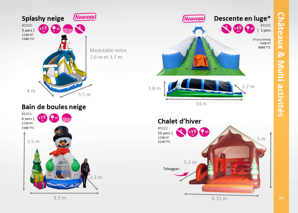 Jeux neige hiver gonflable