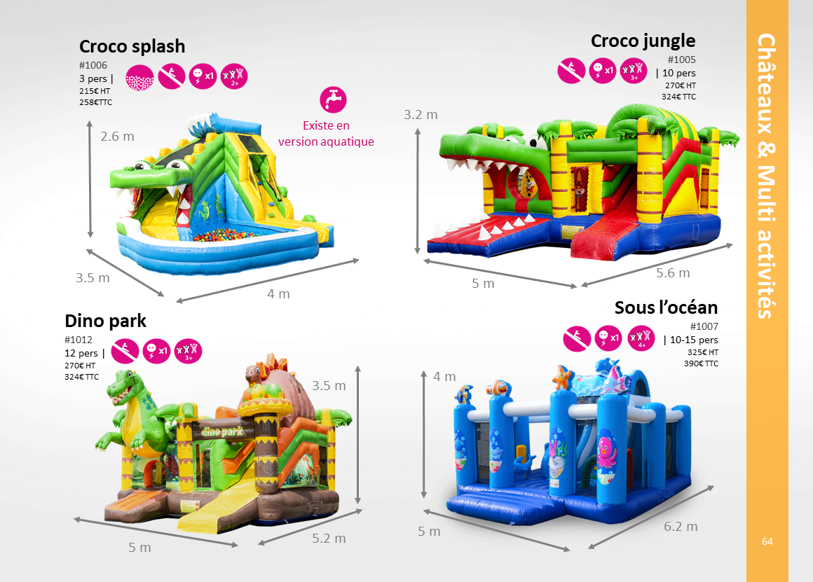Chateaux gonflables animaux dragons