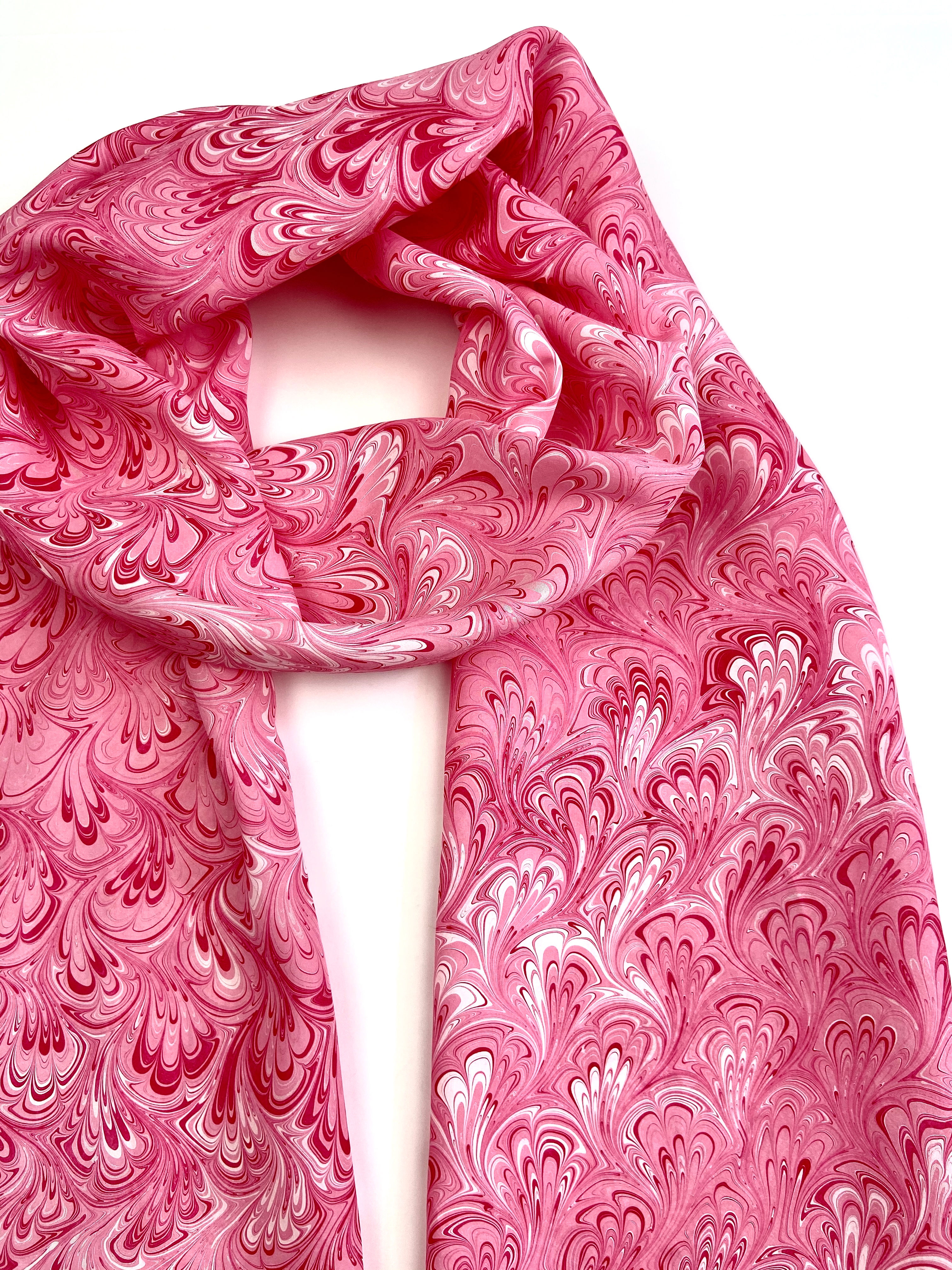 Pink Bouquet Silk Scarf