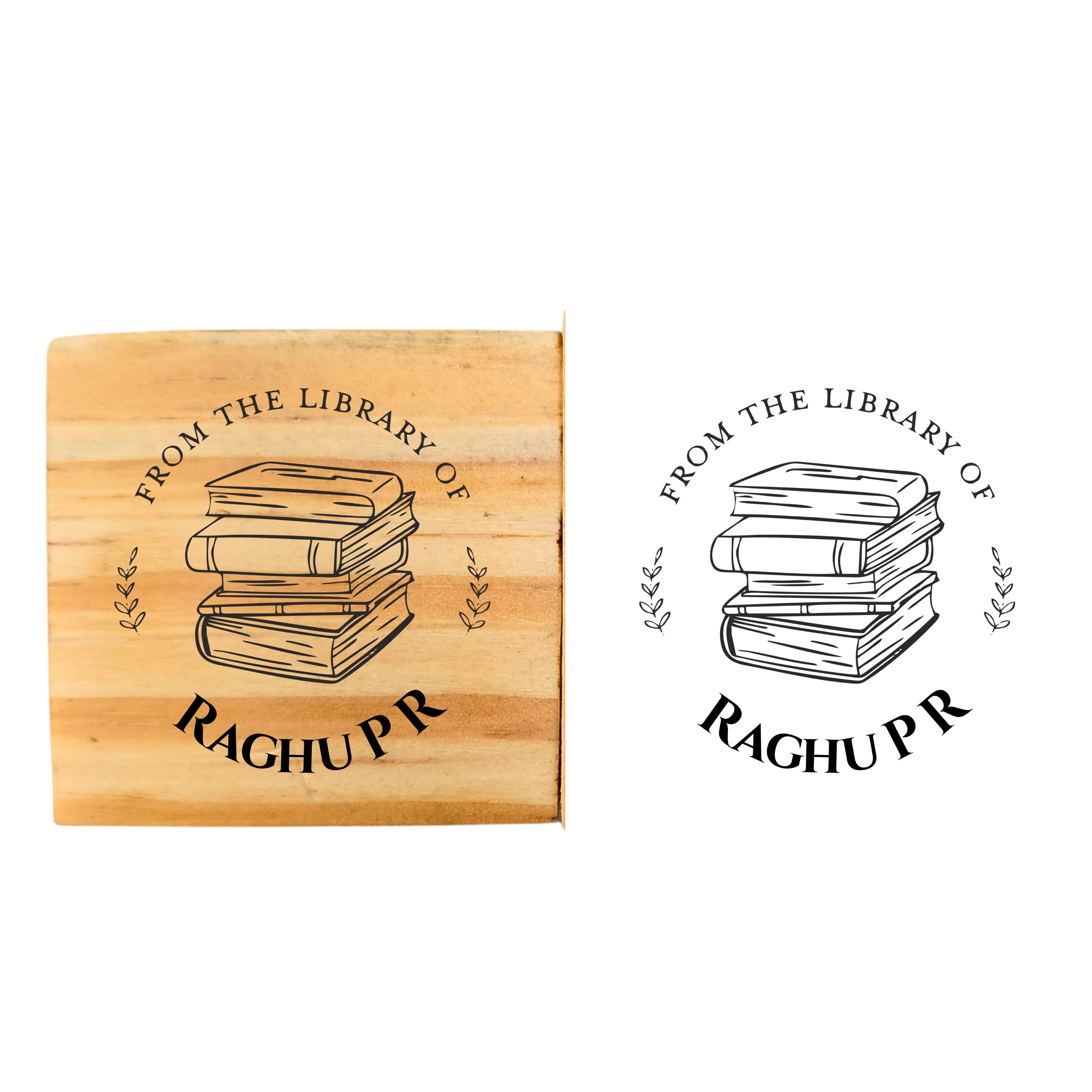 Classic Library Customised Book Stamp With Personalised Name