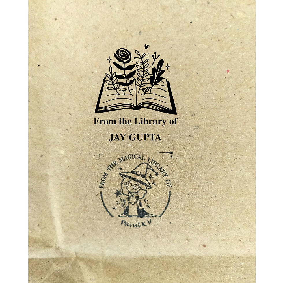 Thumbnail: Kunya Personalised Book Stamp with Your Name(3.5 cm Dia), customised for Stam...